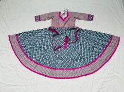 Grey and Pink Anarkali Dress